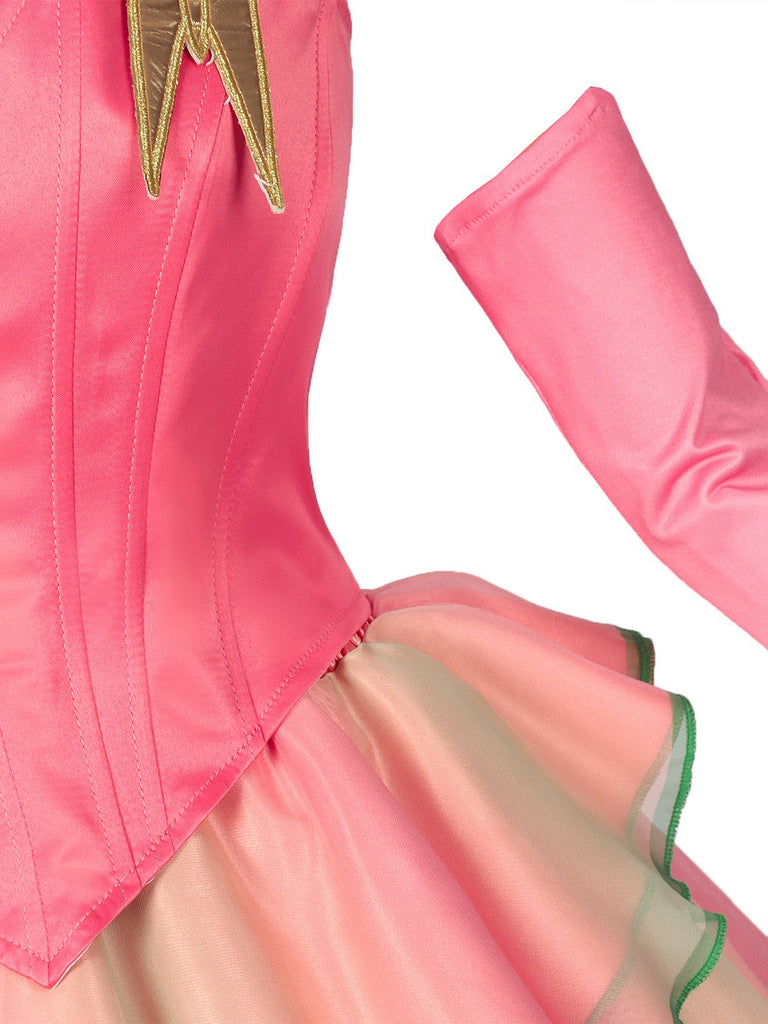 2PCS Rosa 1970er Böse Hexe Glinda Top & Rock Set