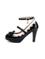 Vintage Bogen Farbblock Schnalle Mary Jane Schuhe