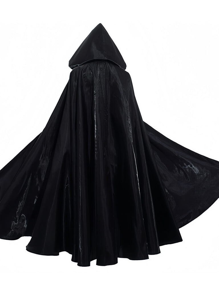 Halloween Solide Tie Hooded Cape Cloak