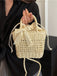 Vintage Boho Bogen Strohhand Tasche