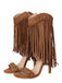 Vintage Quaste Stiletto-Stiefel mit Nieten