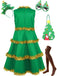 Grün 1960er Weihnachtsbaum Stufen Kleid Set