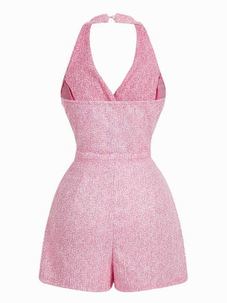 1960er Halter Perle Taste Solide Romper