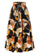 1970er Boho Blumen Bogen Stufen Rock