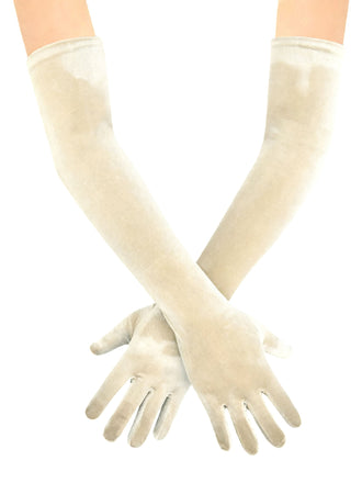 Vintage Solide Thick Samt Lange Handschuhe