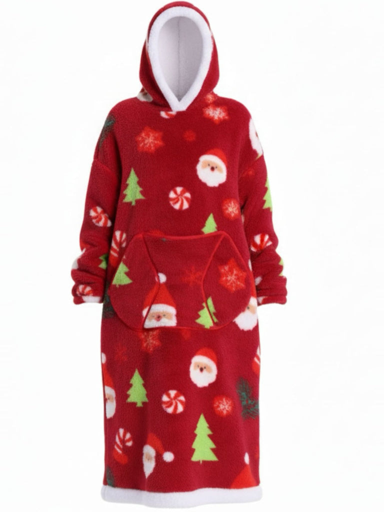1970er Pumpkin Weihnachtsmanns Schneemann Decke Hoodie Lougewear