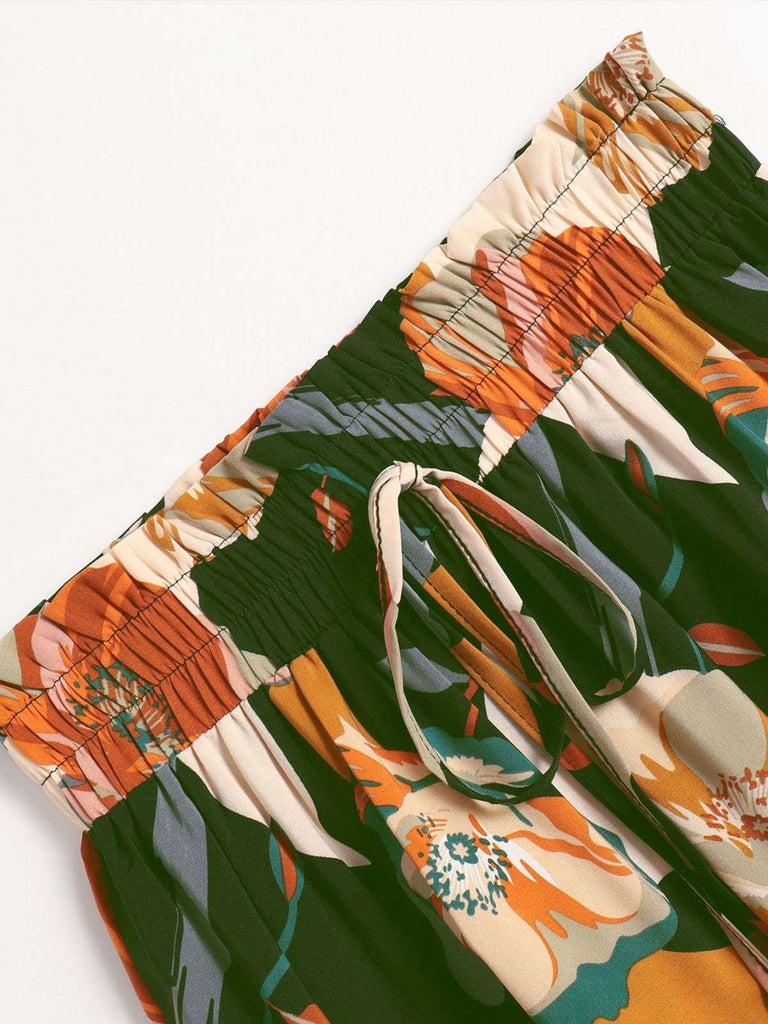 1970er Boho Blumen Bogen Stufen Rock