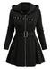 1960er Punk Hooded Zipper Gürtel Midi Jacke
