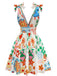 1970er V-Ausschnitt Boho Gesmokt Ärmellos Kleid