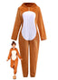 Braun 1970er Weihnachtsrentier Cosplay Jumpsuit