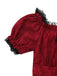 Rot 1970er Gothic Spitzen Bogen Schulterfrei Kleid