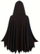 Schwarz 1970er Skeleton Knochen Drucken Cape Mit Kapuze
