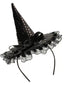 Schwarz Gothic Spitze Rose Zaubererhut Stirnband