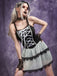 1960er Gothic Schnürung Rüschen Netz Slip Kleid