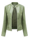 1940er Solide Nietenbesetzter Stehkragen Leder Jacke