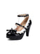 Vintage Bogen Farbblock Schnalle Mary Jane Schuhe
