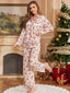 Weiß 1980er Lebkuchen Zuckerstange Weihnachten Pyjama-Set