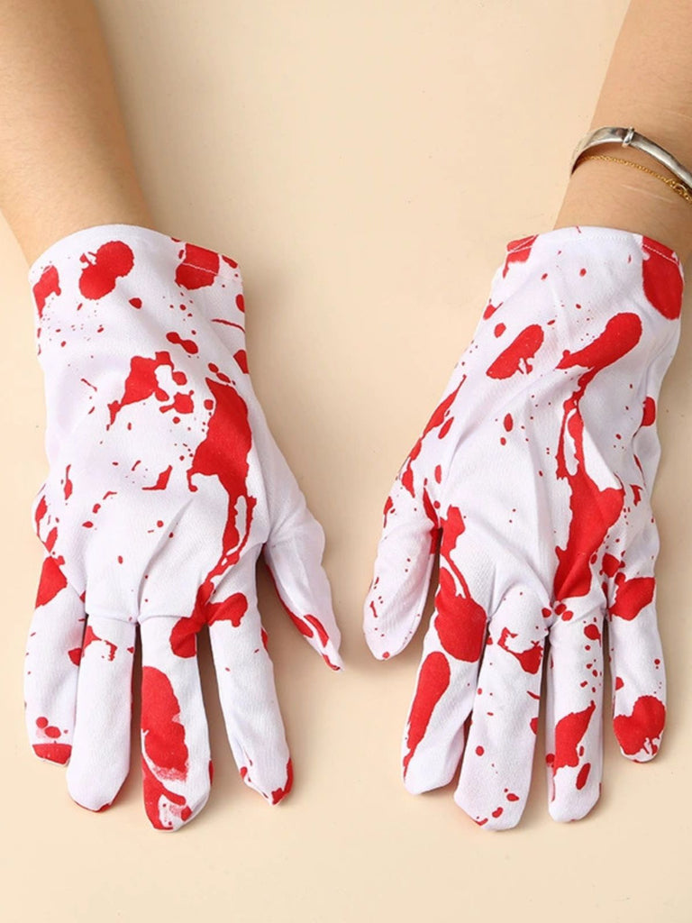 Weiß Halloween Schreckliche blutige Handschuhe