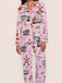 1980er Weihnachten Drucken Rever Pyjama Set