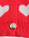 1950er Valentinstag Herz Drucken Stricken Strickjacke