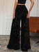 1970er Solide Pailletten Disco Weit Bein Hose