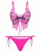 1970er Schmetterling Spaghetti Träger Schnürung Bikini Set