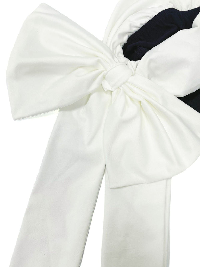 Schwarz 1930er Schulterfrei Schleife Körperbetont Maxi Kleid