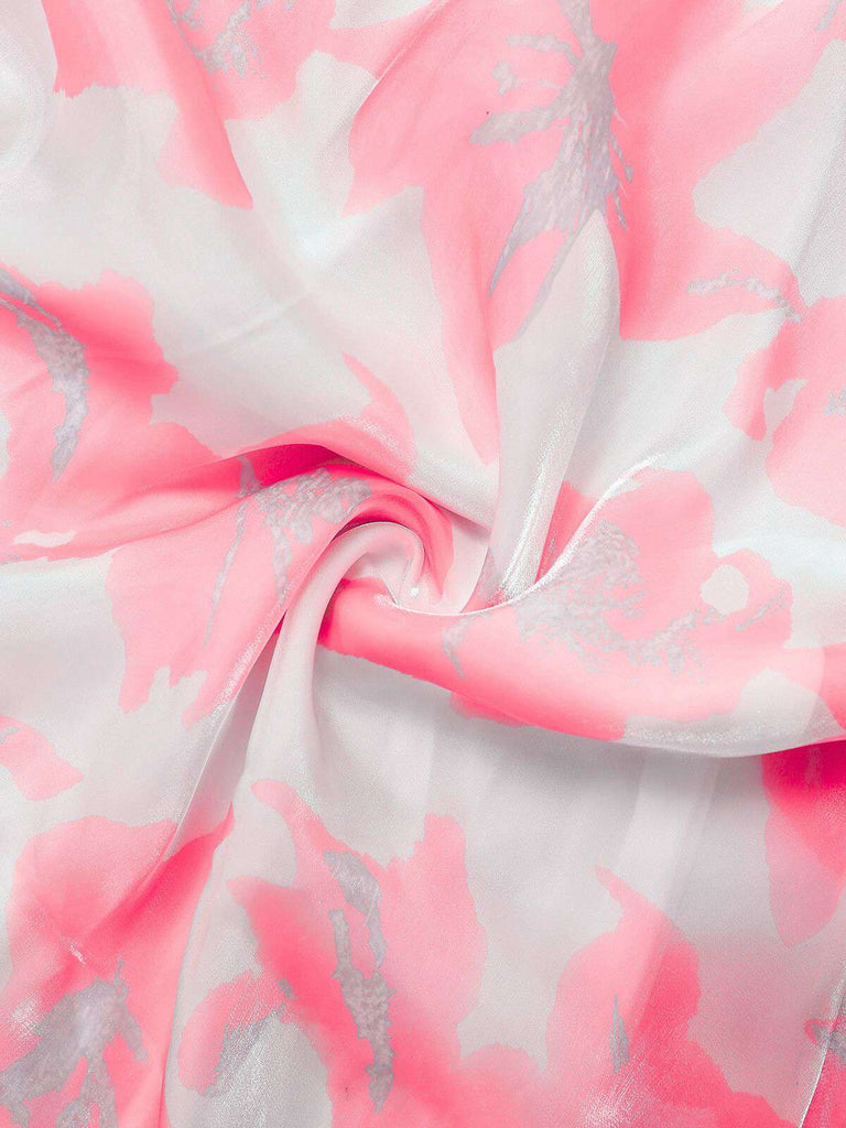 1930er Bogen Organza Blumen Spaghetti Träger Kleid