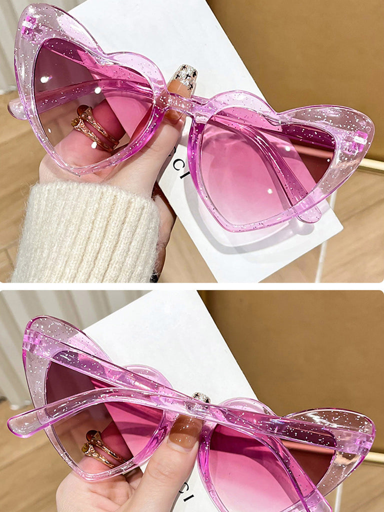 Vintage Gebogen Herz Rahmen Sonnenbrille