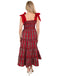 Rot 1940er Weihnachten Plaid Schnürung Kleid