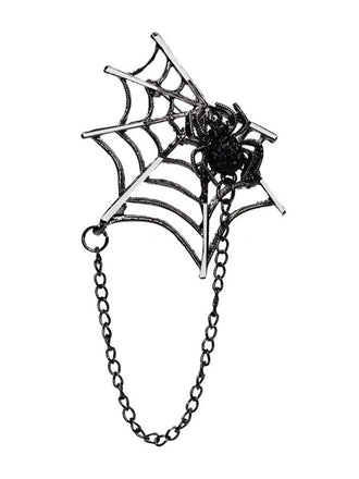 Halloween Diamant Spinnennetz Gothic Brosche