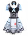 Blau 1960er Alice Puffärmel Apron Kleid