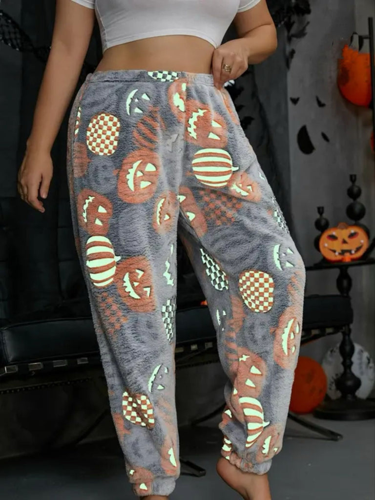 1970er Halloween Glühend Kürbis Geist Pyjama Hose