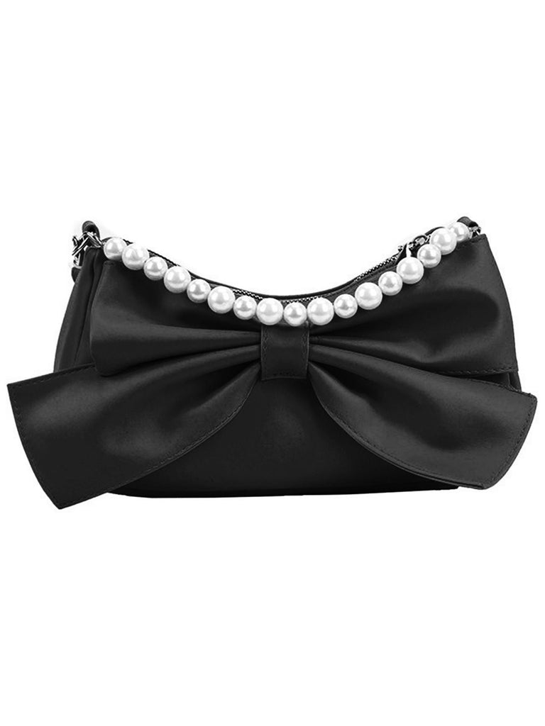 RETRO BOWKNOT PEARL SOLIDE ACHSELTASCHE