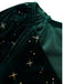 Dunkelgrün 1940er V-Ausschnitt Stern Samt Kleid