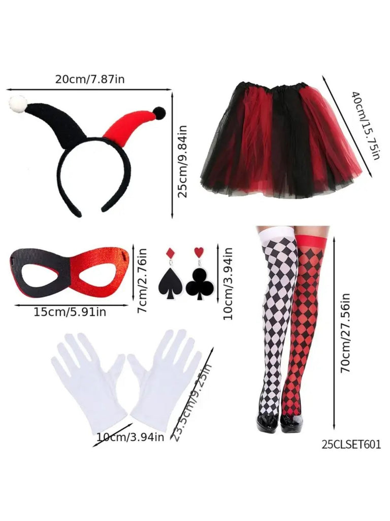 Halloween Clown Kostüm Zubehör Set