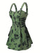 [Übergröße] 1970er Rose Blumen Steampunk Reißverschluss Kleid