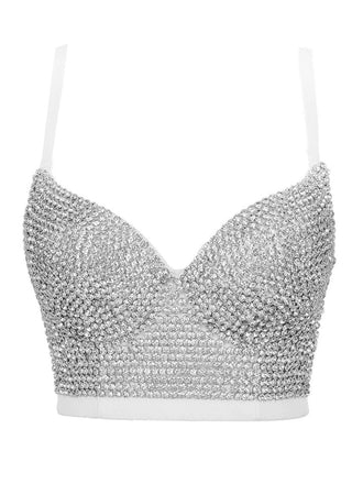 1970er Steampunk Strassstein Camisole mit Nieten