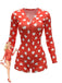1980er V-Ausschnitt Herz Slip Drucken Romper Pajama