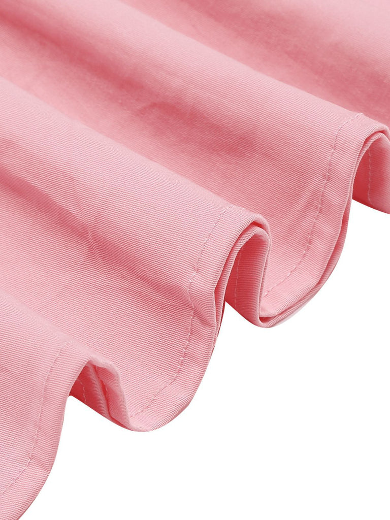 1950er Solide Matrosen Kragen Schleife Ärmellos Kleid