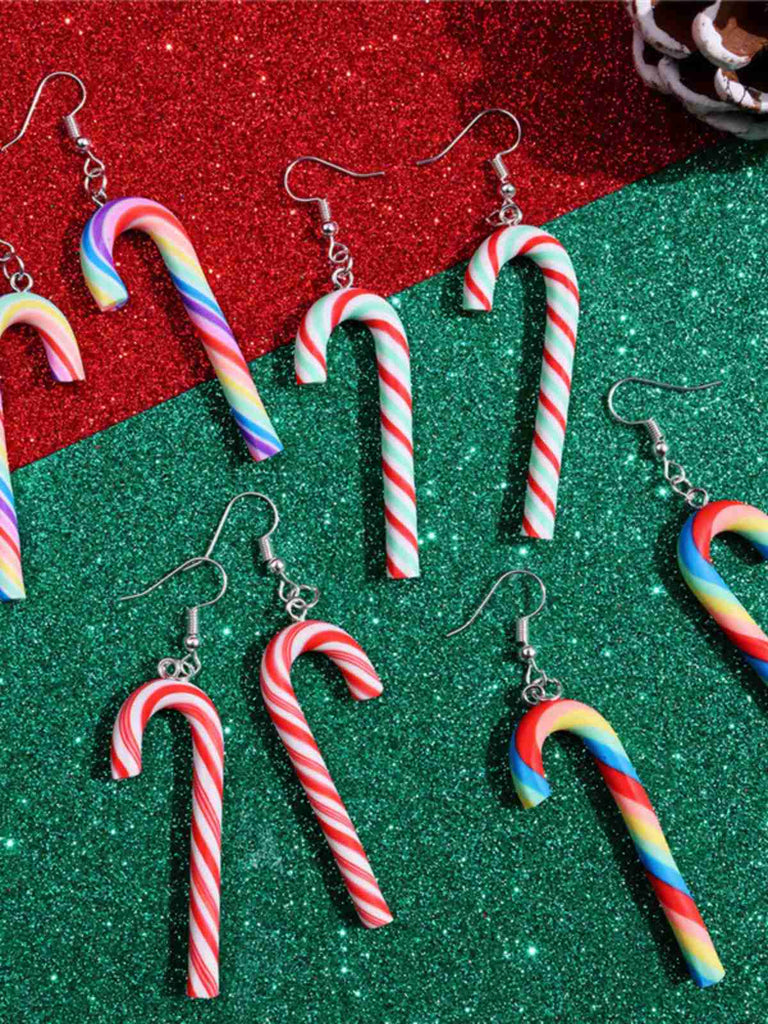 Weihnachten Regenbogen Zuckerrohrbonbon Farbe Ohrringe