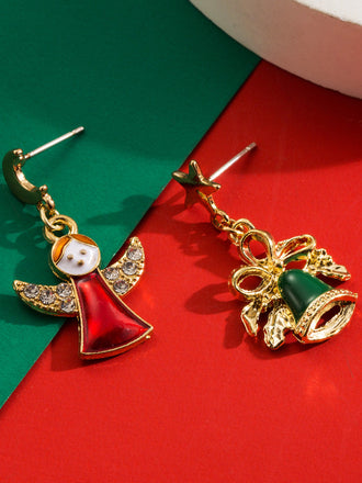 Weihnachten Glocke Engel Schneeflocke Baumeln Ohrringe