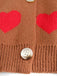 1950er Valentinstag Herz Drucken Stricken Strickjacke