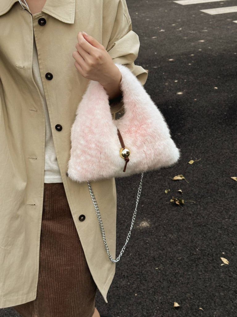 Retro Ren Stil Bell Kunstpelz Tasche