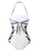 1940er Halter Bademode & Sailor-Streifen Shorts Set