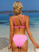 Rosa 1950er Plaid Schnürung Bikini Set
