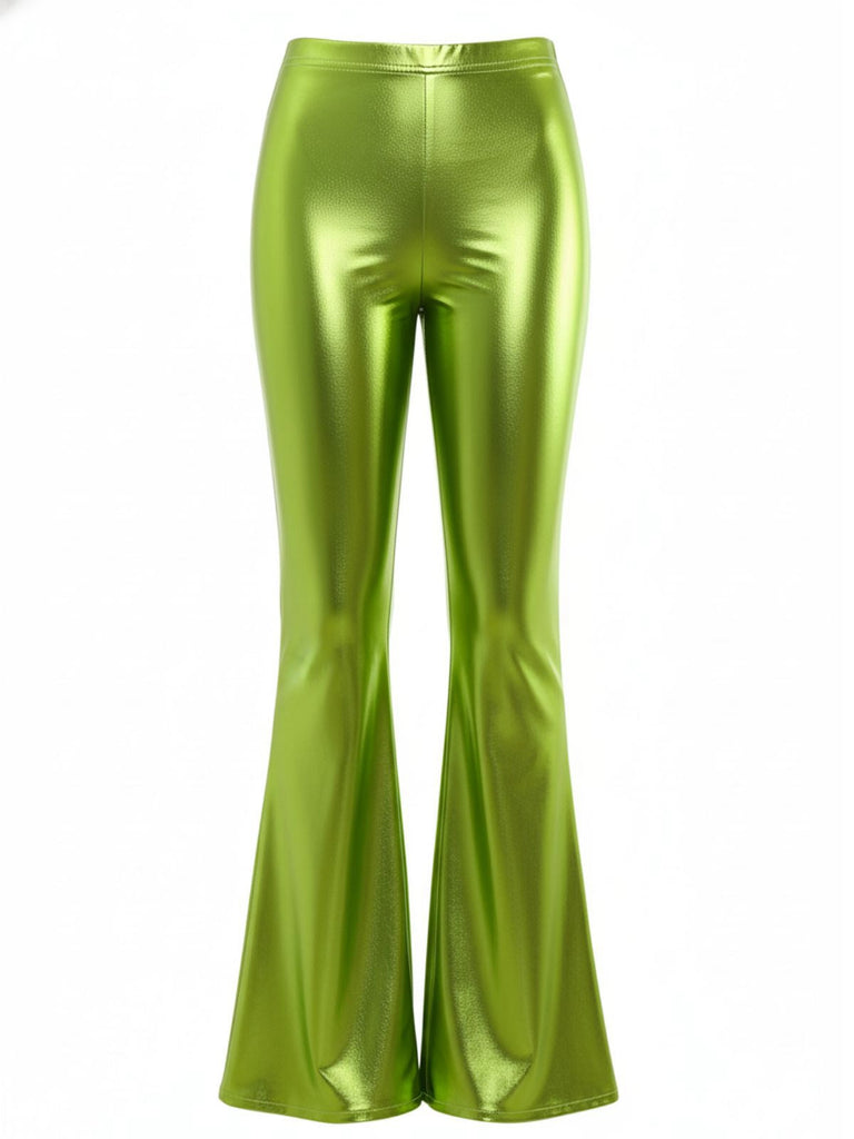 1970er Solide Laser Metallisch Eng Bootcut Hose