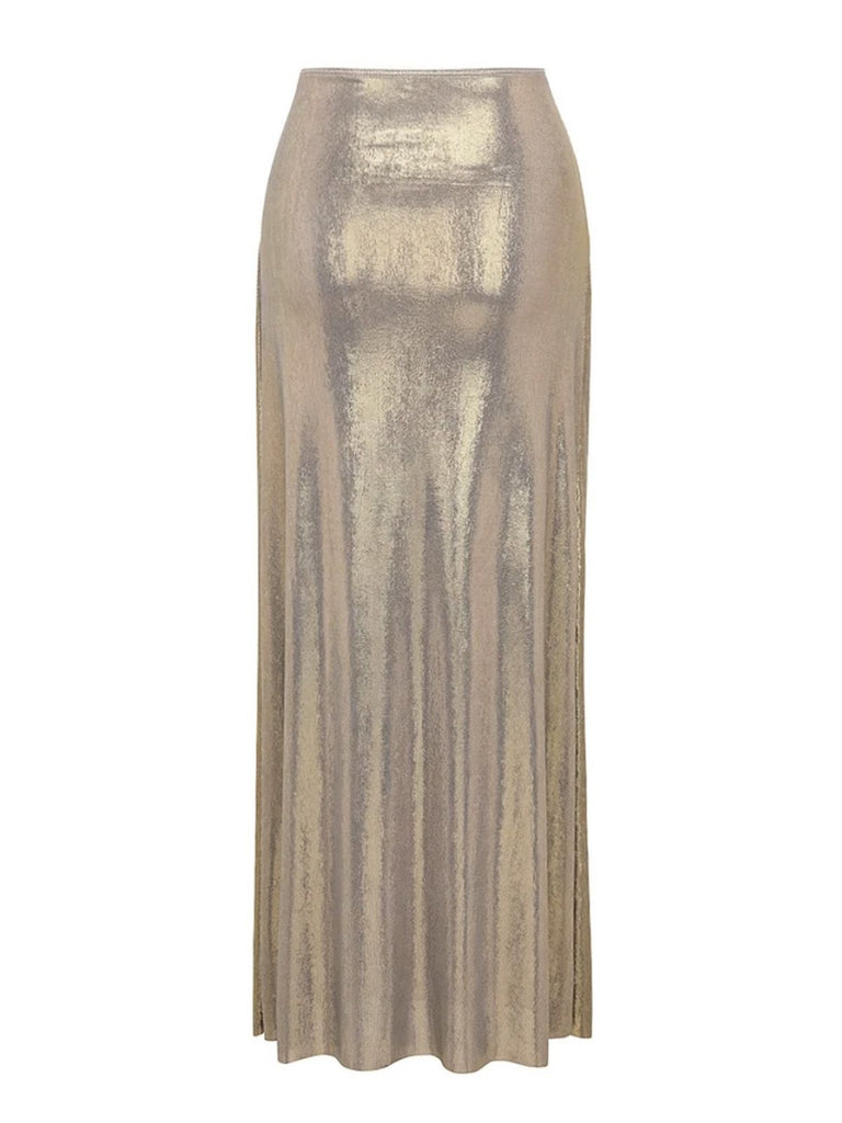 5PCS Gold 1980er Verziert Metallisch Ägyptisch-Inspiriert Bikini Set