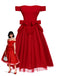 [Vorverkauf] Rot 1950er Abnehmbar Bogen Schulterfrei Netz Kleid