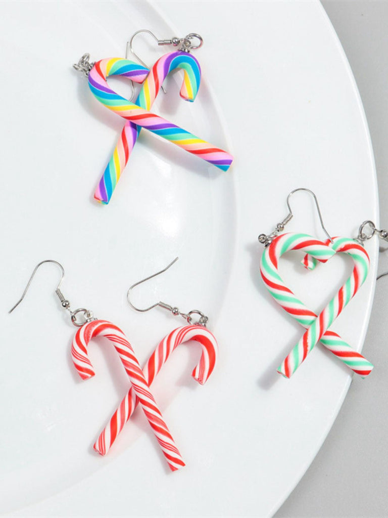Weihnachten Regenbogen Zuckerrohrbonbon Farbe Ohrringe